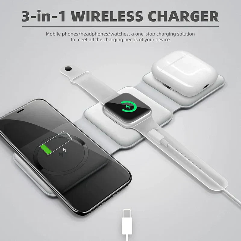 3in1 3 Steps Wireless Charger (Phones / SmartWatches and EarBuds in One)