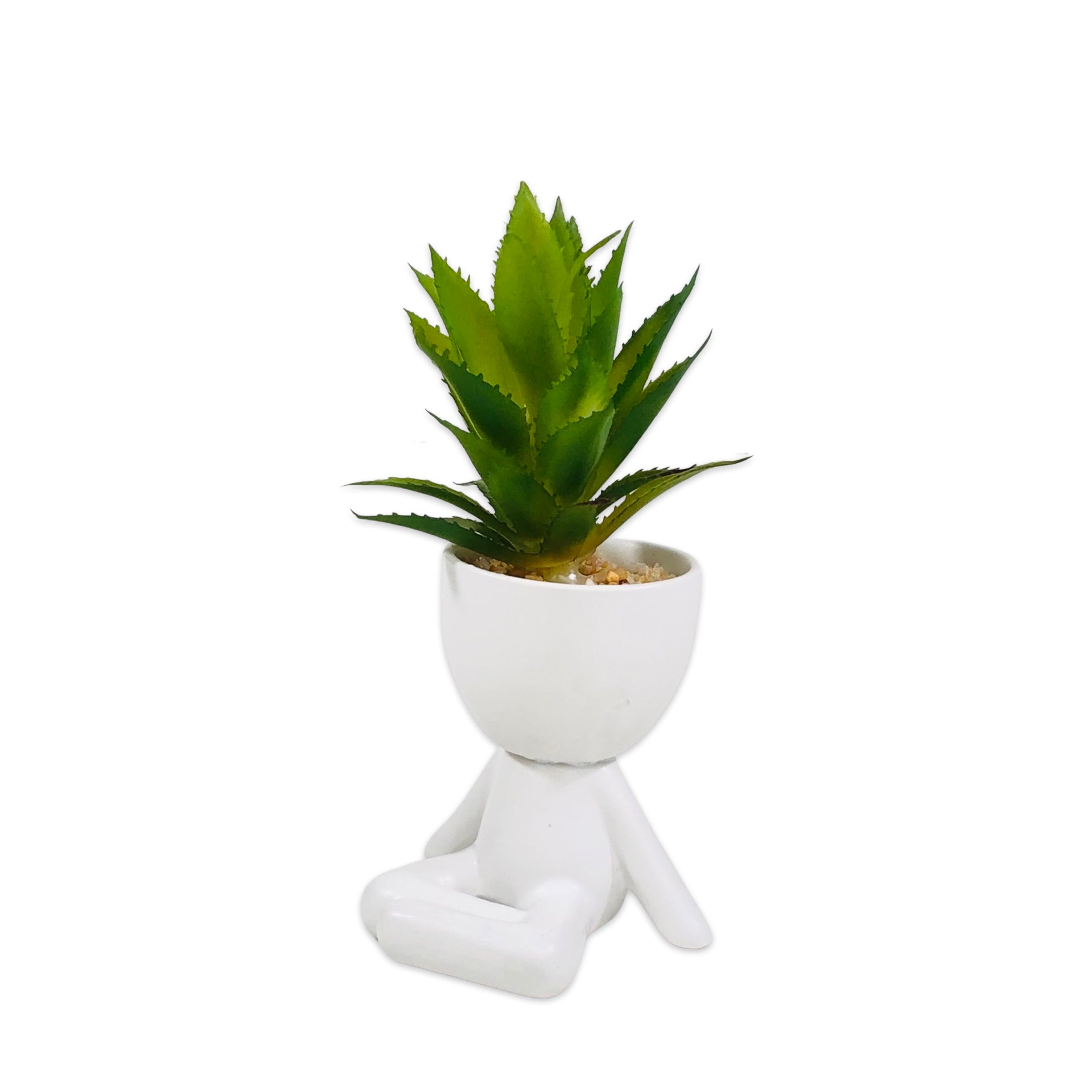 Chilling on Floor Lite Pot Planter (White)