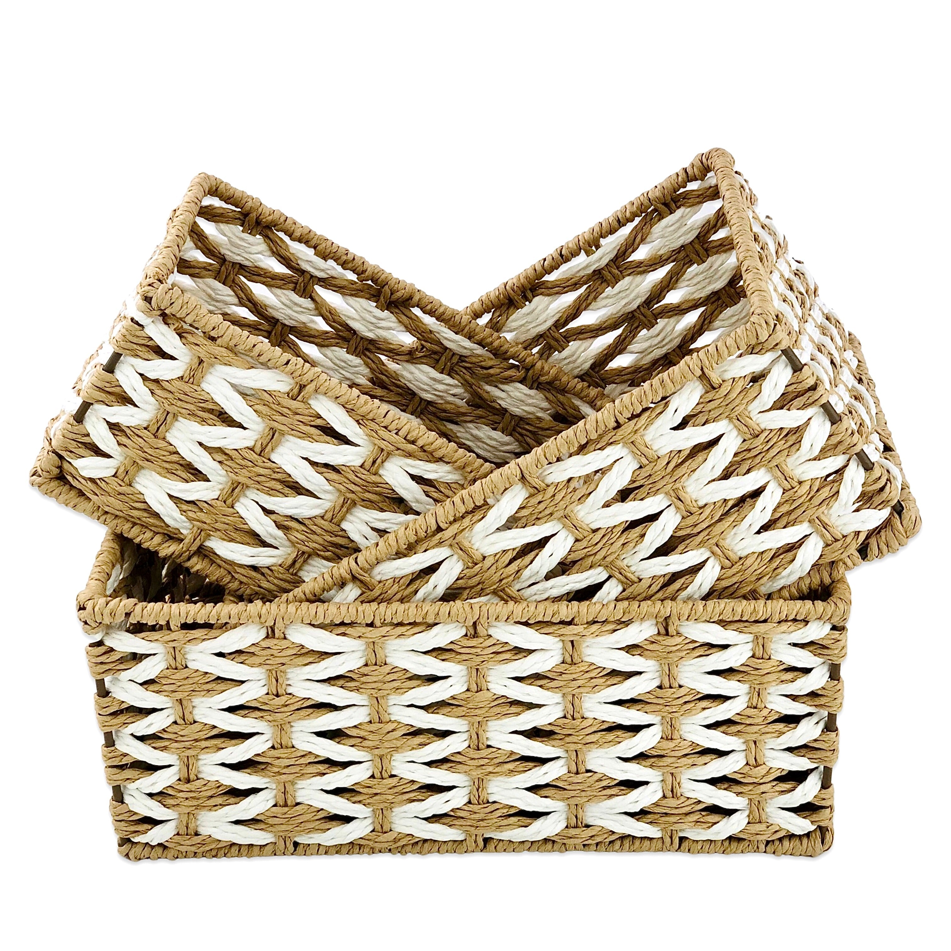 Rectangular Jute Towel Basket  (Set of 3)