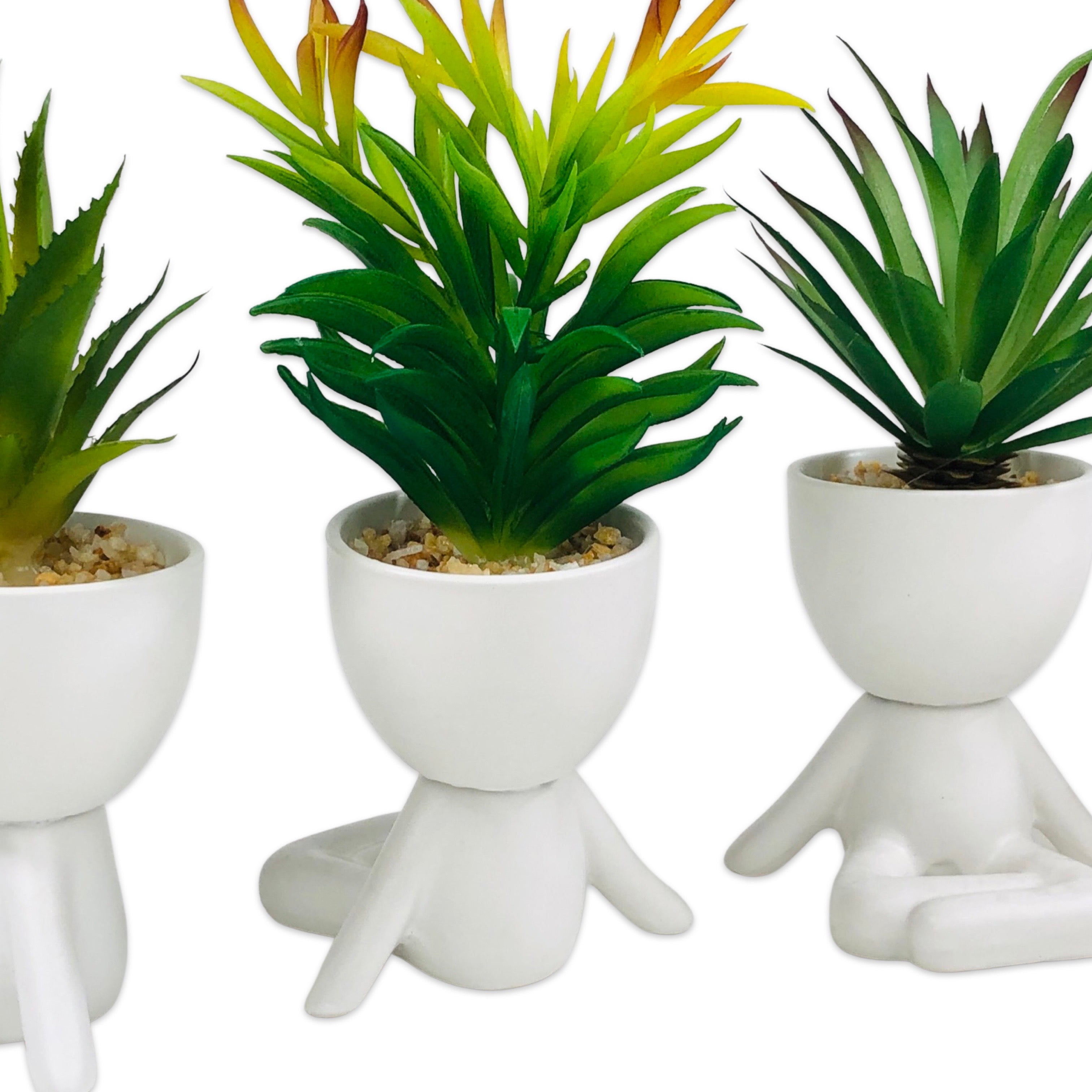 Chilling on Floor Lite Pot Planter (White)