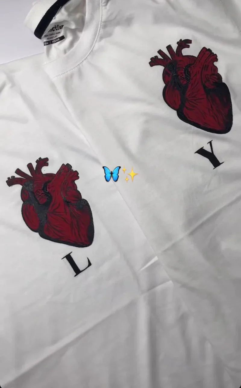 HUMAN HEART PRINTED T SHIRT